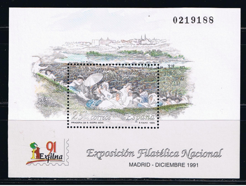 Edifil  3145  Exposición Filatélica Nacional Exfilna´91.  