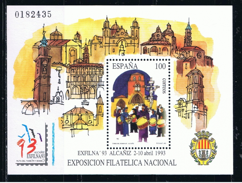 Edifil  3249  Exposición Filatélica Nacional Exfilna´93.  