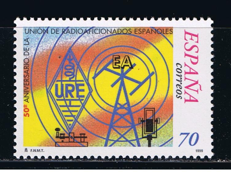 Edifil  3626  50º aniver. de la Unión de Radioaficionados Españoles.  