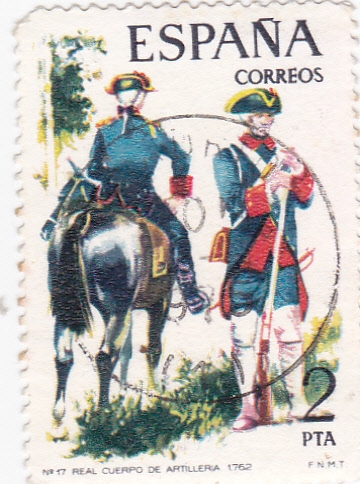 Real Cuerpo de Artillería 1762-UNIFORMES MILITARES   (S)