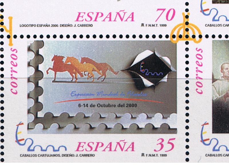 Edifil  3680  Exposición Mundial de Filatelia España 2000.  