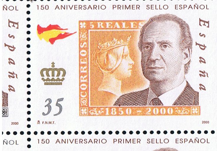 Edifil  3689  150 aniver. del primer sello español.  