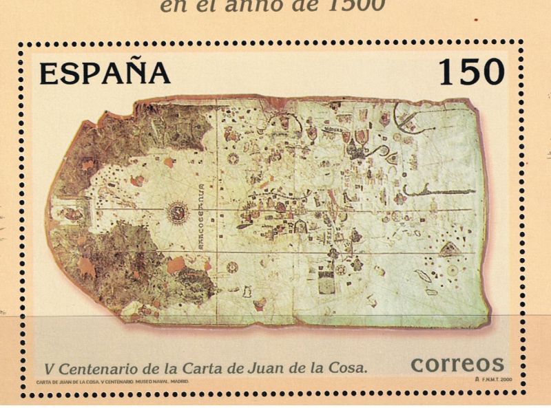 Edifil  3722  V Cente. de la Carta de Juan de la Cosa.  