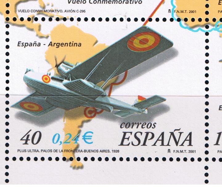 Edifil  3790 A  Aviación. 75º aniver. de primeros vuelos de la aviación española.  