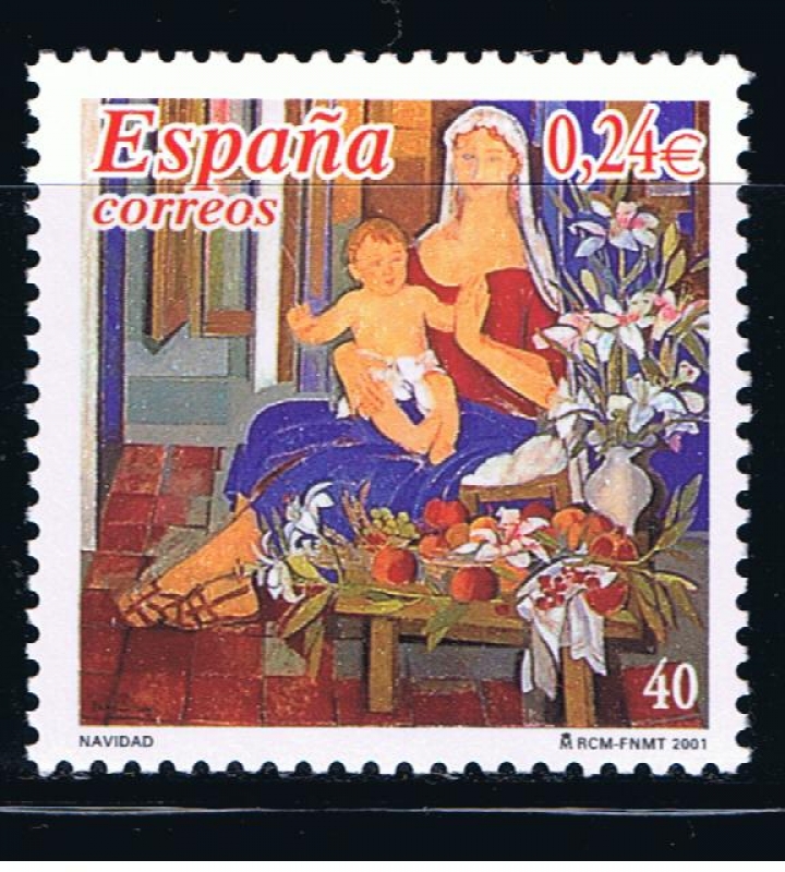 Edifil  3835  Navidad ´2001. Emisión conjunta con Alemania.  