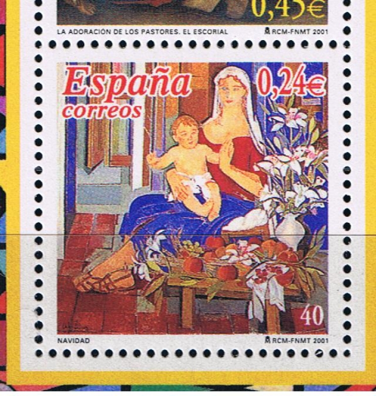 Edifil  3837 A SH  Navidad ´2001. Emisión conjunta con Alemania.  