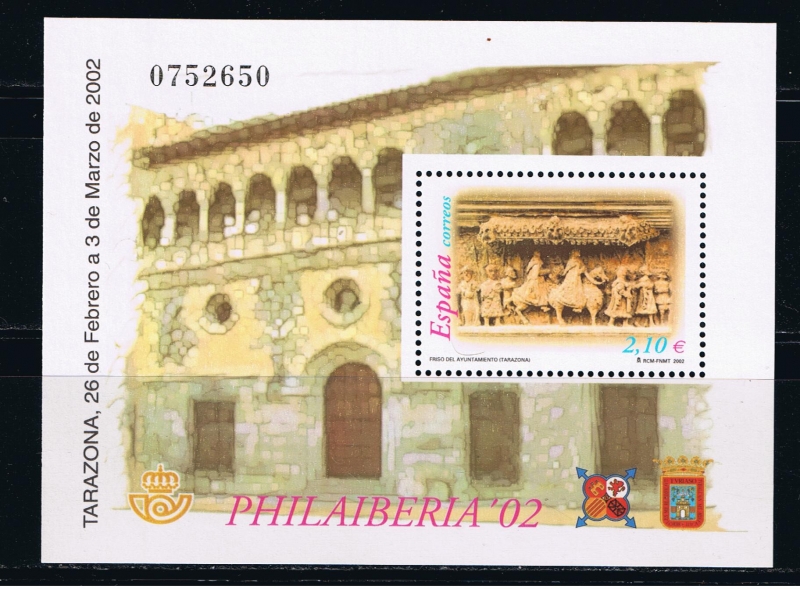 Edifil  3881 SH  Exposición Filatélica Hispano-Portuguesa Philaiberia´2002.  