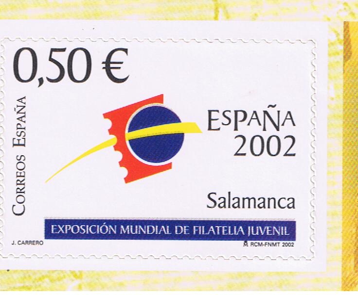 Edifil  3943 A  Exposición Mundial de Filatelia Juvenil España 2002.  Salamanca.  