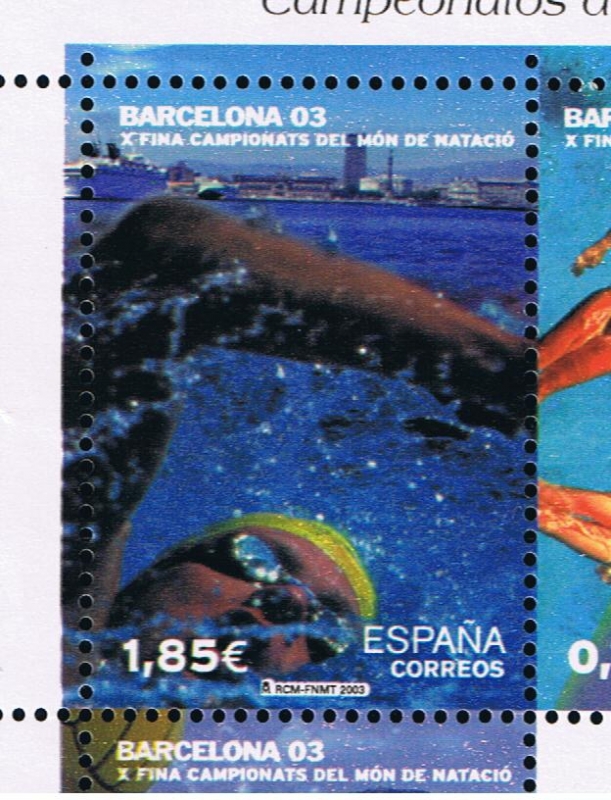 Edifil  3991 D  Campeonatos del Mundo de Natación Barcelona´03.  