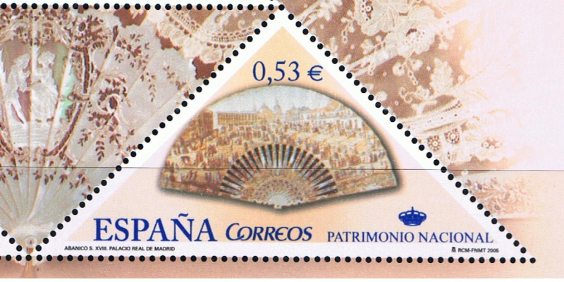 Edifil  4164 B  Patrimonio Nacional. Abanicos.  