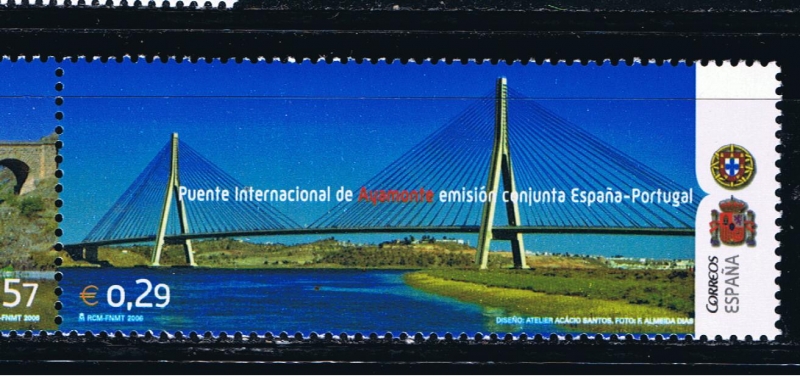 Edifil   4264  Puentes Ibéricos. Emisión conjunta con Portugal.  