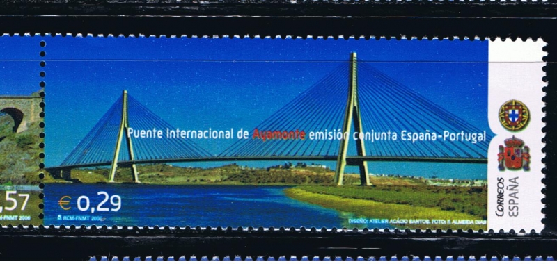 Edifil   4264  Puentes Ibéricos. Emisión conjunta con Portugal.  