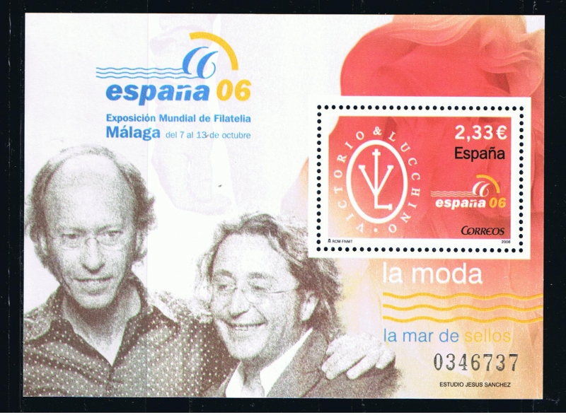 Edifil   4268 SH  Exposición Mundial de Filatelia España 06. Málaga.  · La Moda Victorio y Luccino. 