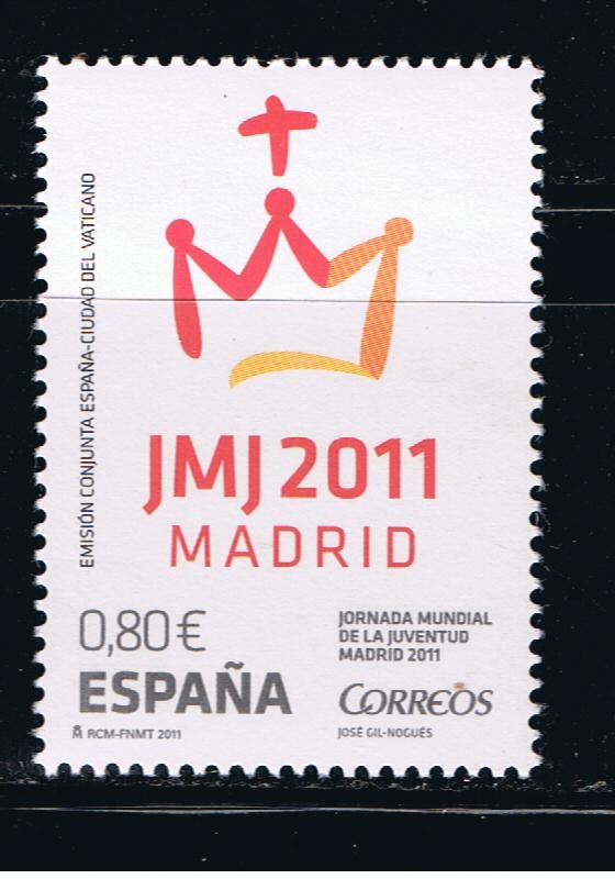 Edifil  4656 JMJ Madrid 2011. Emisión conjunta España-Ciudad del Vaticano.  