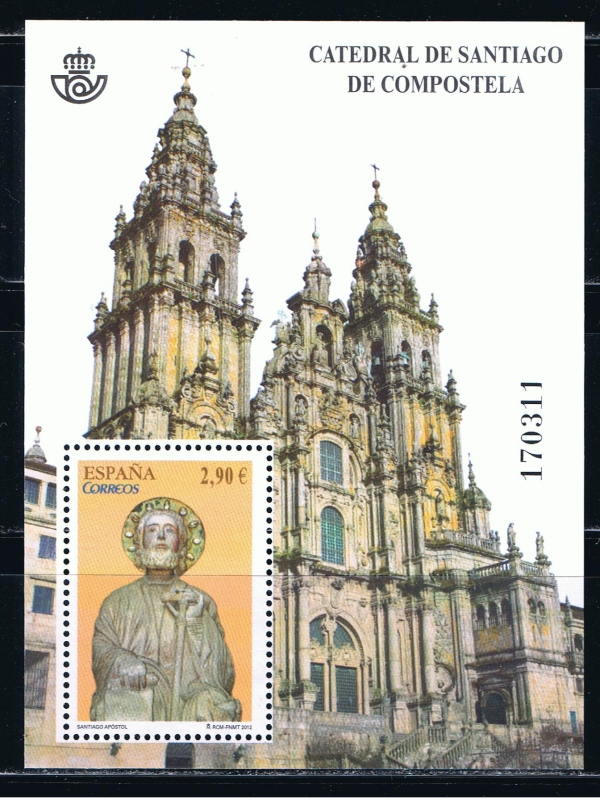 Edifil  4729 SH  Catedrales.  Catedral de Santiago de Compostela, imagen del Santo. Se completa con 