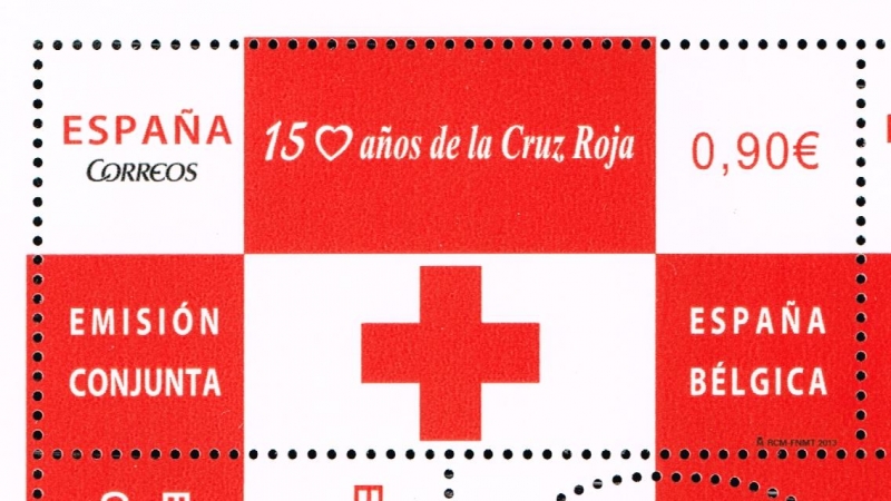 Edifil  4828  150 años de la Cruz Roja Emisión conjunta España-Bélgica.  