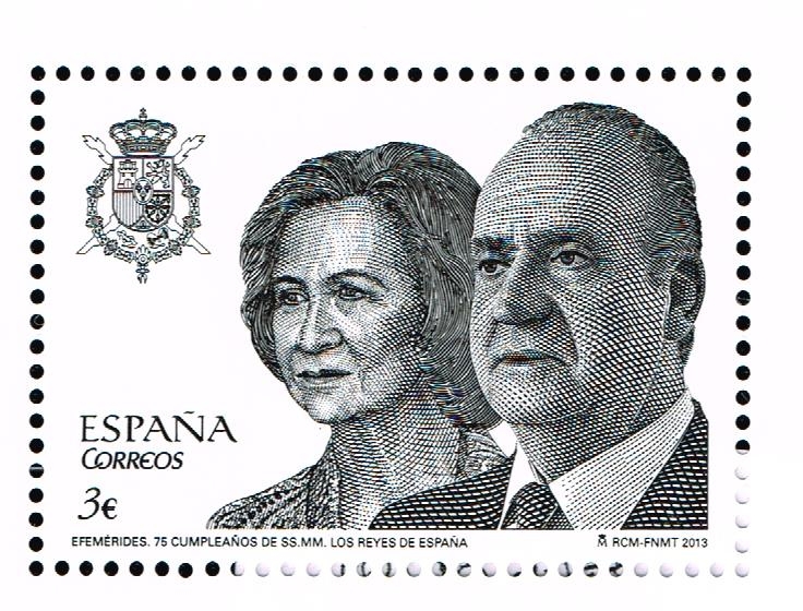 Edifil  4829  75 cumpleaños de SS.MM. los Reyes de España.  