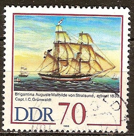 500 años Empresa-Schiffer Stralsund-Velero-Brigantina Auguste Mathilde,1830 (DDR).