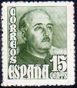 ESPAÑA 1948 1021 Sello Nuevo General Franco 15c Stamps