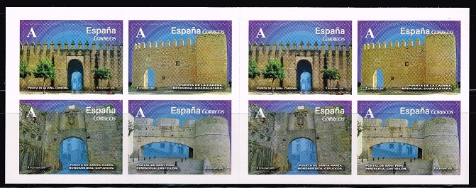 Edifil  4924-27  Arcos y Puertas monumentales  carnet con 8 sellos.