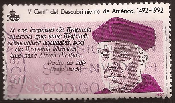 V Centenario Descubrimiento de América. Pedro de Aily  1986 30 ptas