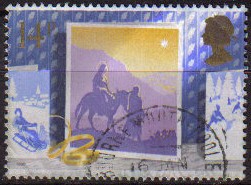 Gran Bretaña 1988 Scott1180 Sello Navidad Huida a Egipto Christmas Reyes usado Great Britain