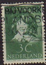 HOLANDA Netherlands 1937 Scott B99 Sello niños bienestar de la infancia Usado