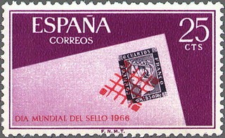 ESPAÑA 1966 1723 Sello Nuevo Dia Mundial Del Sello Parrilla de Reus