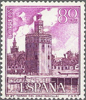 ESPAÑA 1966 1730 Sello Nuevo III Serie Turistica Torre del Oro Sevilla