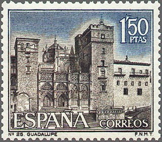 ESPAÑA 1966 1732 Sello Nuevo III Serie Turistica Monasterio de Guadalupe Caceres