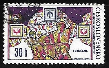 A nivel nacional exposicion de sellos - Brno 1974 