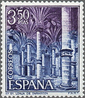 ESPAÑA 1970 1986 Sello Nuevo Serie Turistica Lonja de Zaragoza