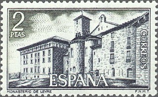 ESPAÑA 1974 2229 Sello Nuevo Monasterio de Leyre Vista Exterior c/señal charnela