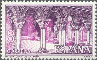 ESPAÑA 1975 2298 Sello Nuevo Monasterio San Juan de la Peña Claustro Spain c/señal charnela