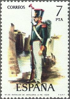 2353 - Uniformes militares - Artillería de a pie 1828