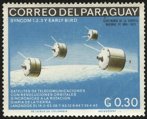 Centenario de la Epopeya nacional de 1864 - 1870 . Satélites SYNCOM 1, 2, 3 y EARLY BIRD.