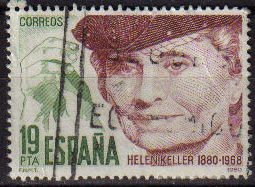 ESPAÑA 1980 2574 Sello Centenario de Hellen Keller (1880-1968) Yvert2220 Scott2214