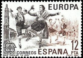 ESPAÑA 1981 2615 Sello Nuevo Europa-CEPT. Jota Aragonesa Yvert2243 Scott2236