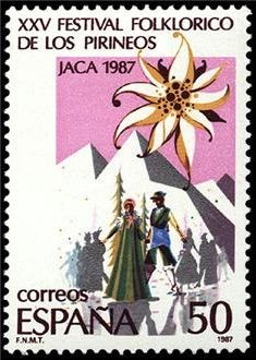 ESPAÑA 1987 2910 Sello Nuevo XXV Festival Folklorico de los Pirineos Jaca Yvert2526 Scott2526