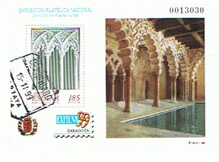 Exfilna 99 Exposi. Filatelica Nacional  Palacio de la Aljafería de Zaragoza