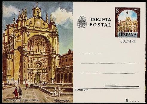 Tarjeta entero Postal  Salamanca - Convento de San Esteban+Plaza Mayor