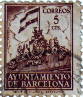 Barcelona. Frontispicio del ayuntamiento 1940