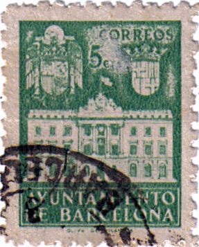 Barcelona. Fachada del ayuntamiento 1942