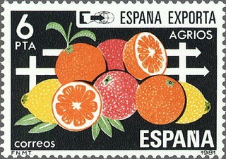 ESPAÑA 1981 2626 Sello Nuevo España Exporta Agrios c/señal charnela Yvert2254 Scott2247