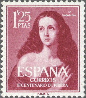 ESPAÑA 1953 1129 Sello Nuevo Cent. Ribera El Españoleto Sta. Mª Magdalena 1,25p