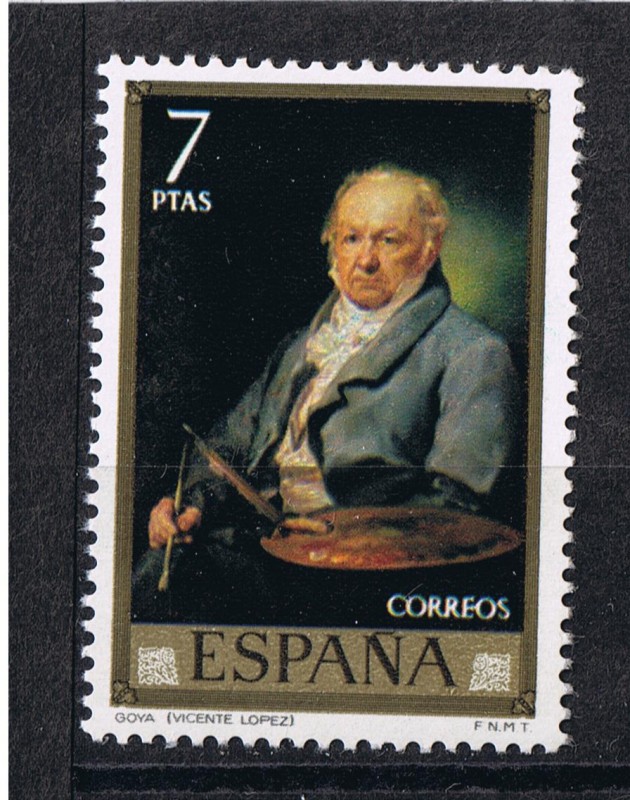 Edifil  2151   Pintores   Vicente López Portaña  Día del Sello. Marco dorado  